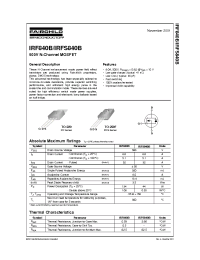 Datasheet IRF840 manufacturer Fairchild